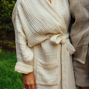 Indaba Crinkle Cotton Linen Robe